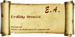 Erdődy Arnold névjegykártya